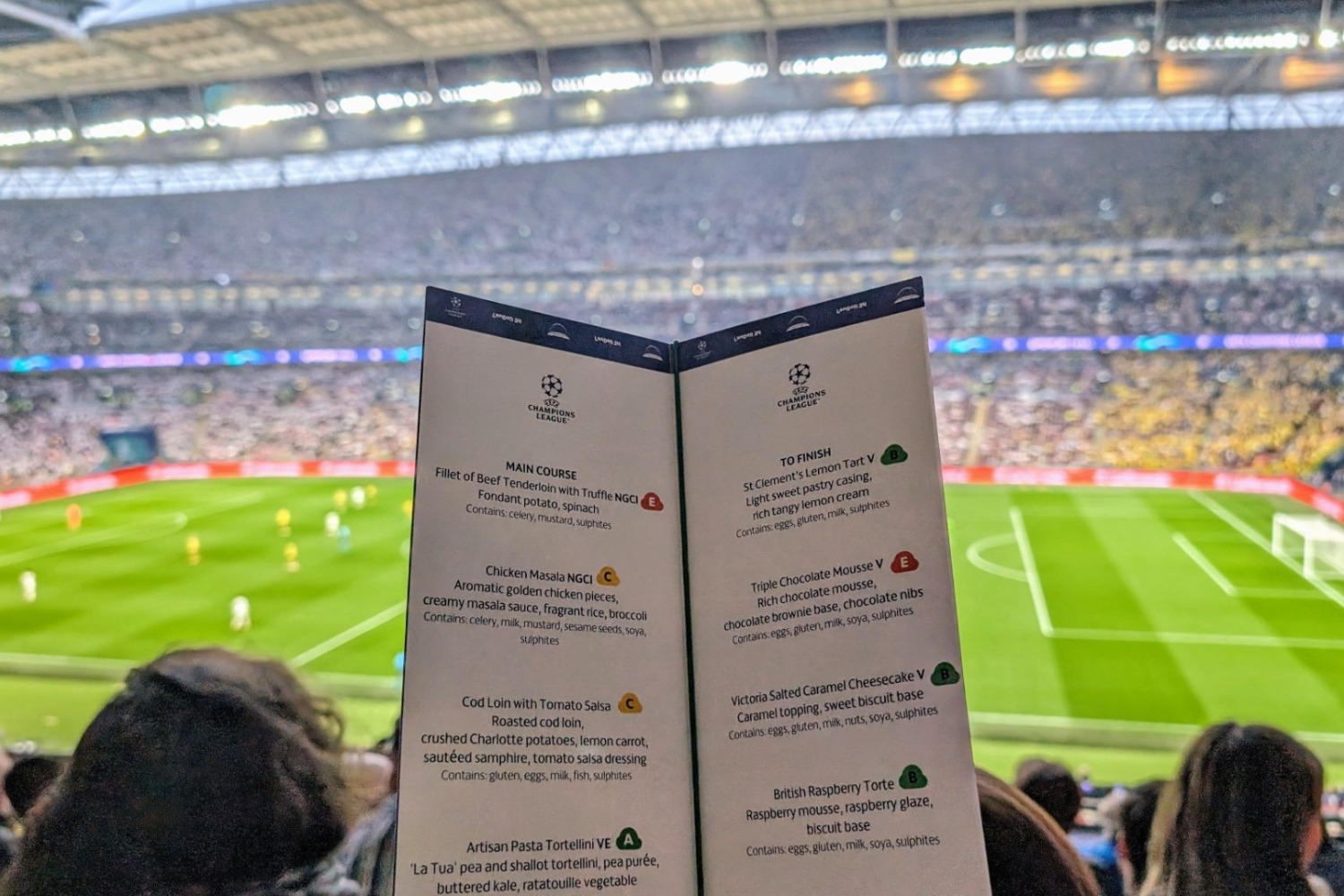 Carbon Labelled food menus at the Champions League Final